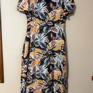 Bohme Black and Yellow Floral Midi Dress. Beautiful style.